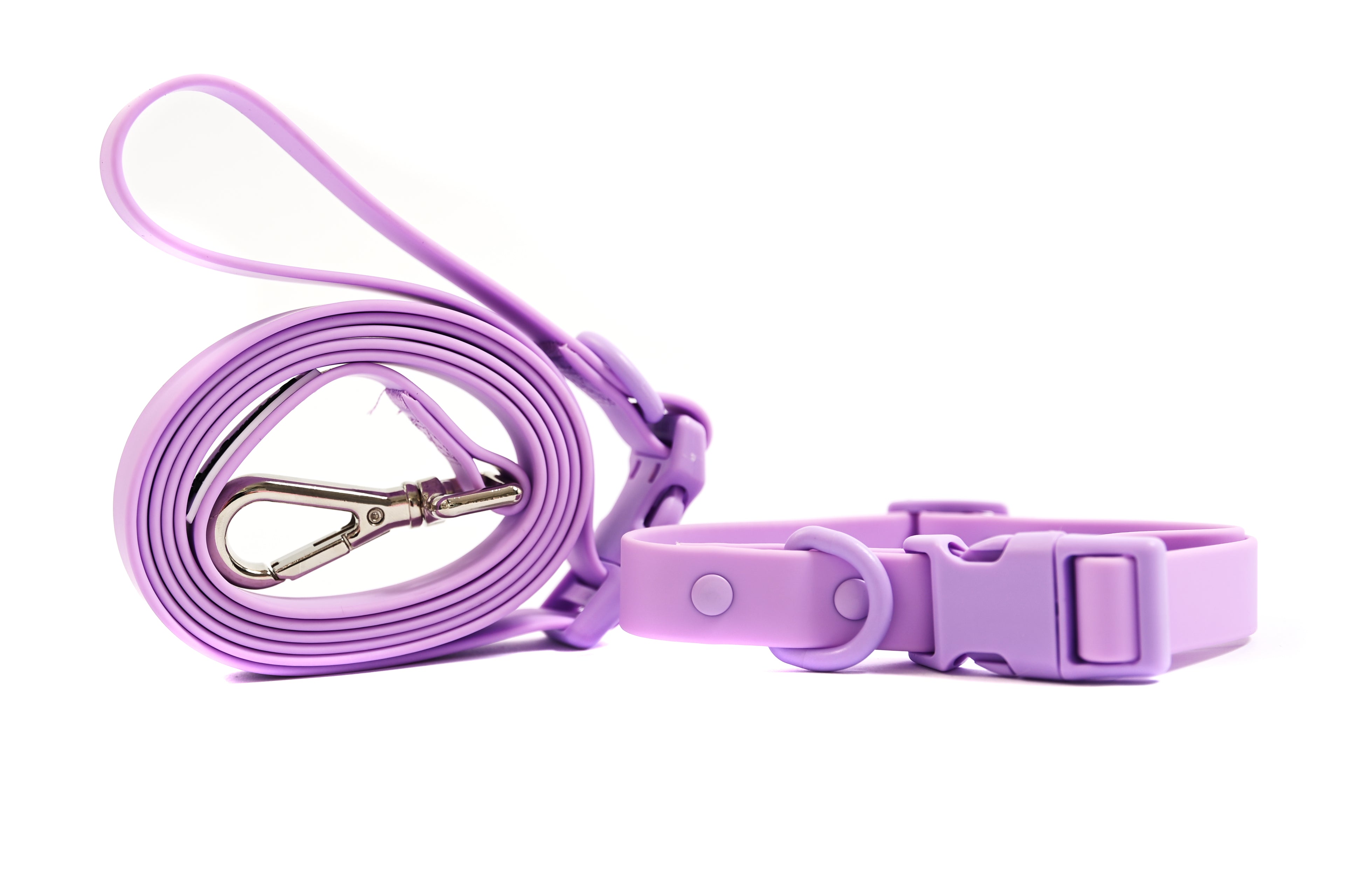 Biothane Wipe Clean Dog Lead & Collar - Lavender Purple