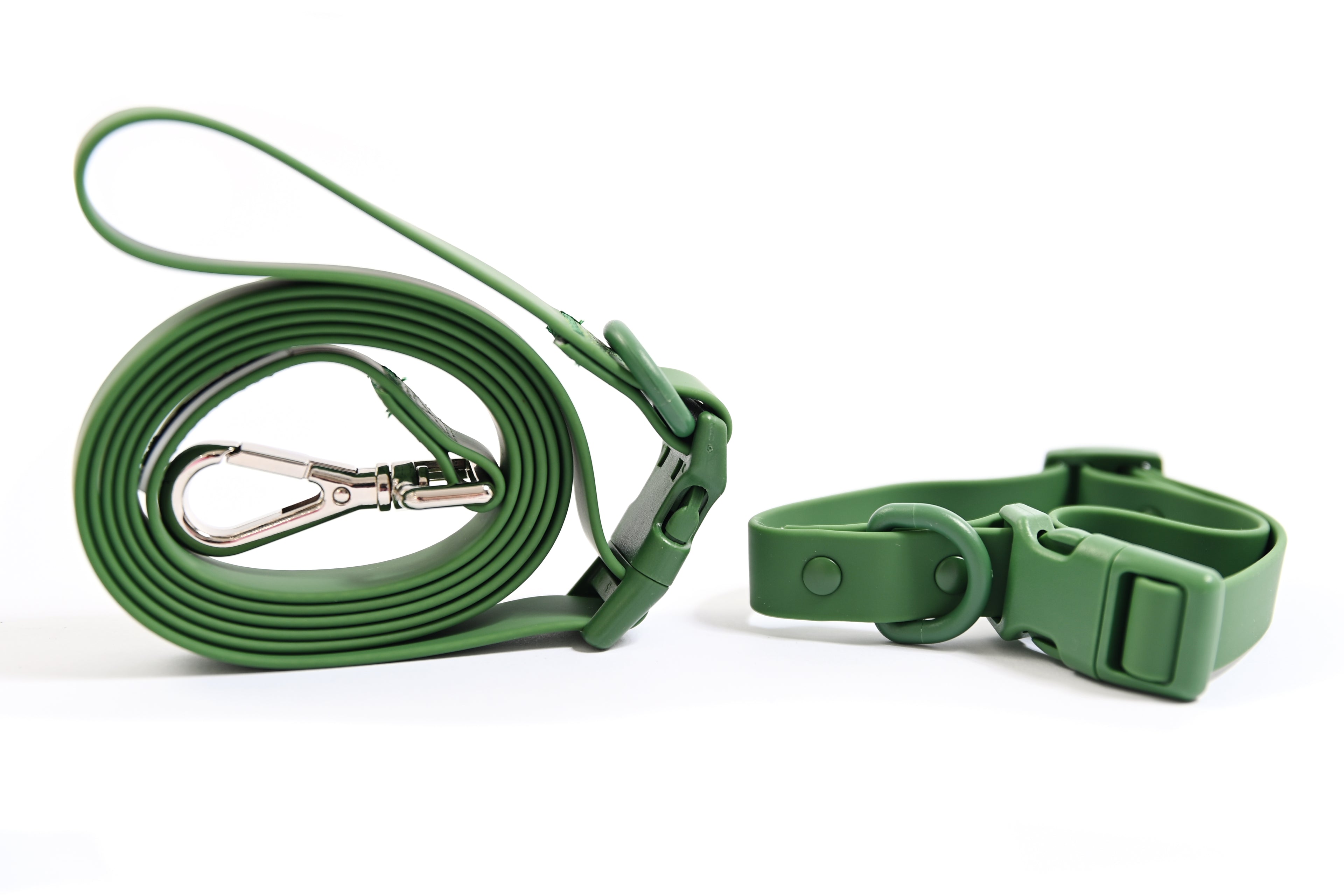 Biothane Wipe Clean Dog Lead & Collar - Earthy Green