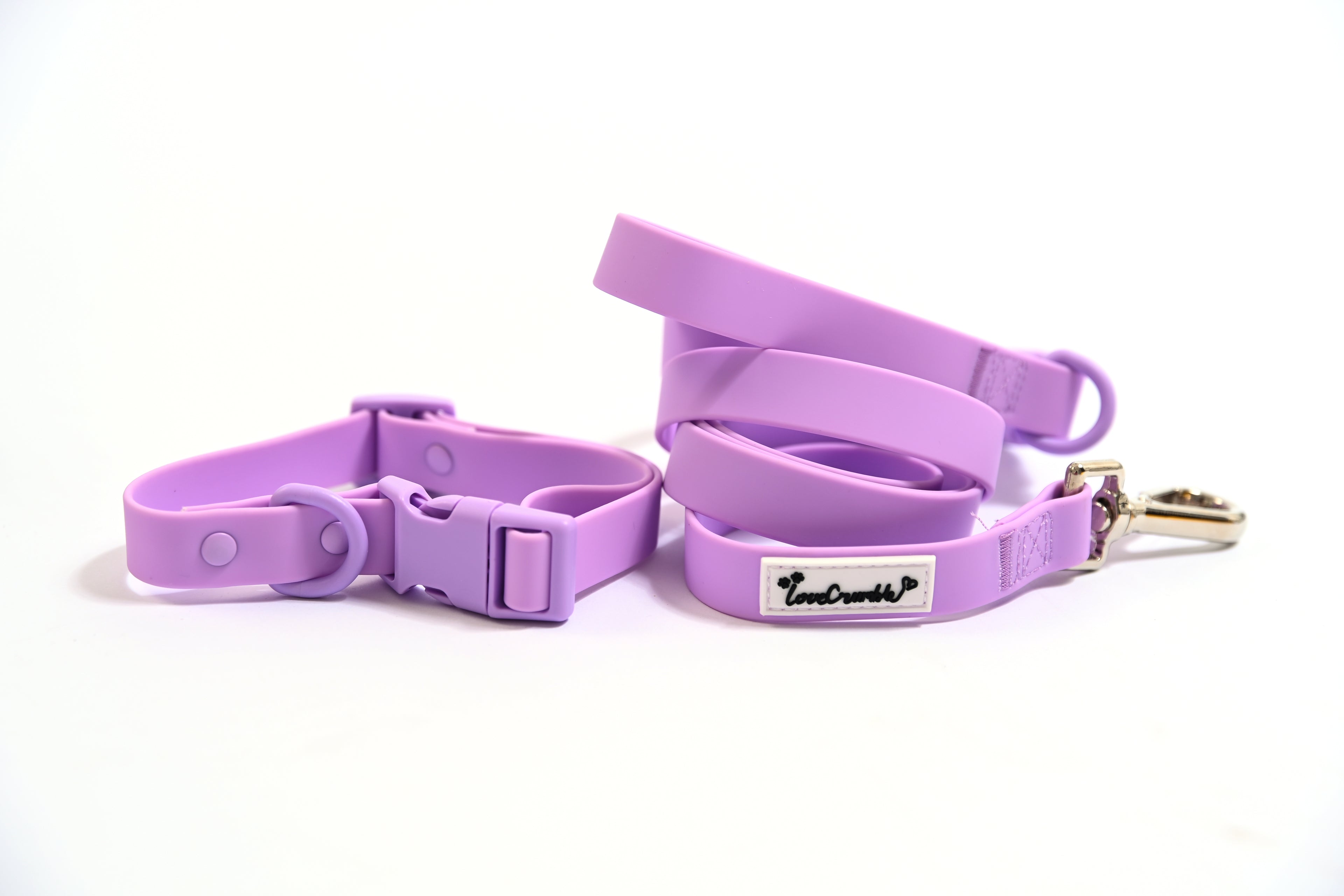 Biothane Wipe Clean Dog Lead & Collar - Lavender Purple