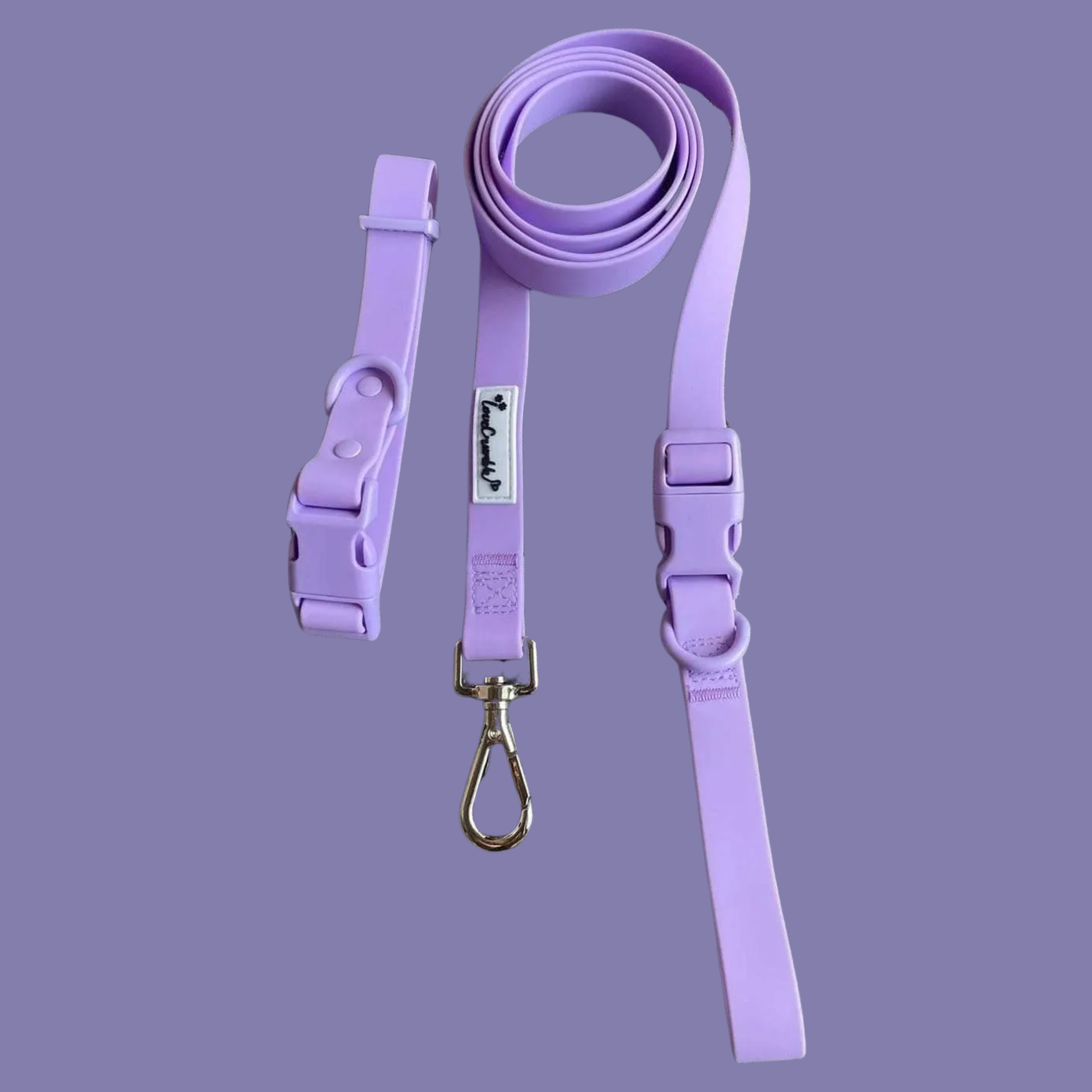 Biothane Wipe Clean Dog Lead & Collar - Lavender Purple