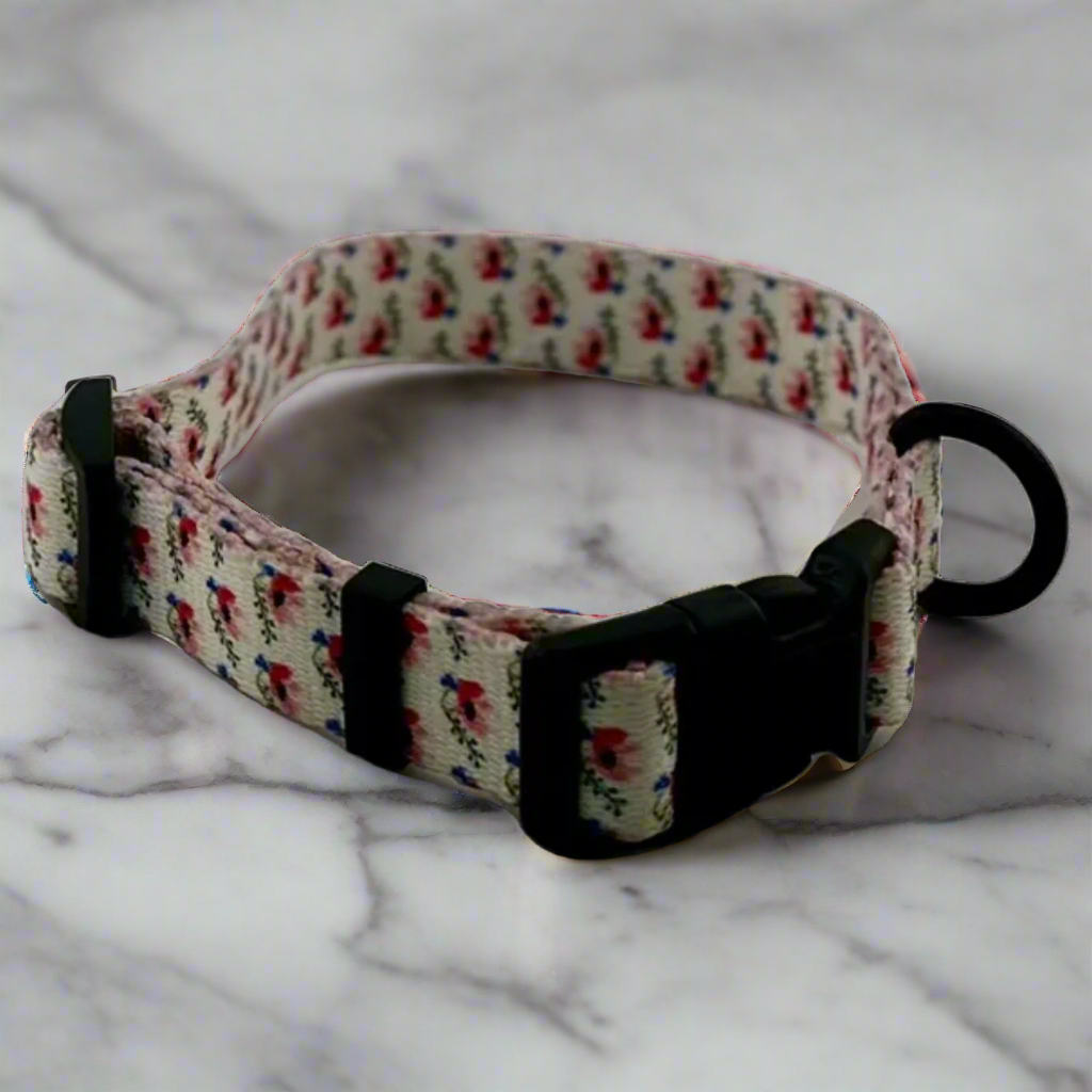 Custom Name ID Collar Personalised Floral Dog Collar With Engraved Name Tag - Heavy Duty, Adjustable Nylon Dog Collars With Tag Custom Name ID Collar Personalised Floral Dog Collar With Engraved Name Tag - Heavy Duty, Adjustable Nylon Dog Collars With Tag