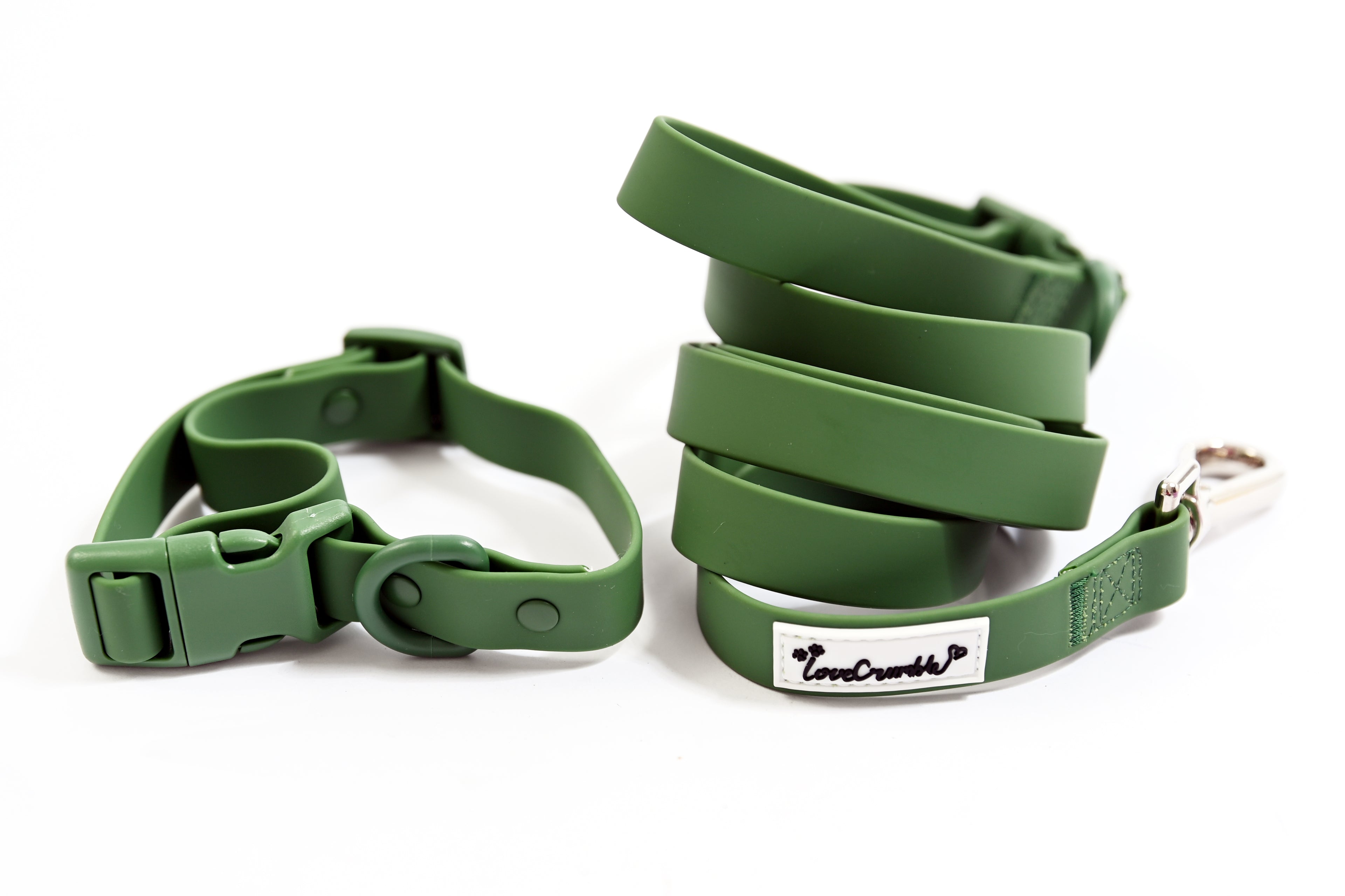 Biothane Wipe Clean Lead &amp; Collar - Earthy Green