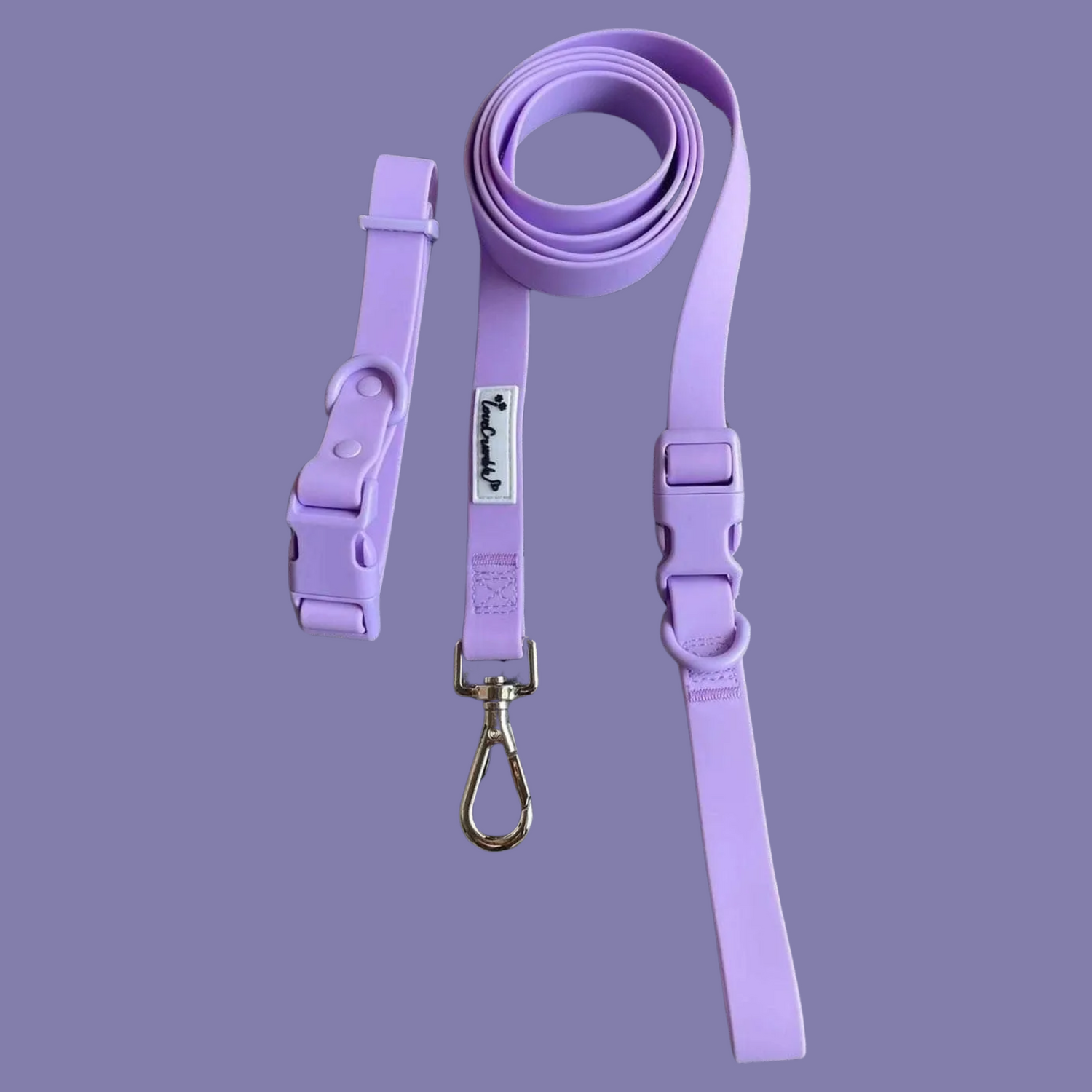 Biothane Wipe Clean Lead &amp; Collar - Lavender Purple